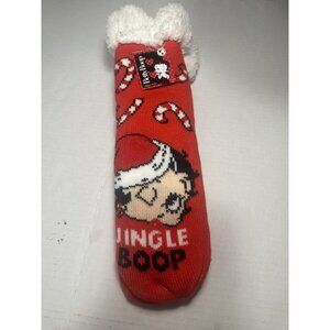 1 pair betty boop slipper socks grippers size 4-10